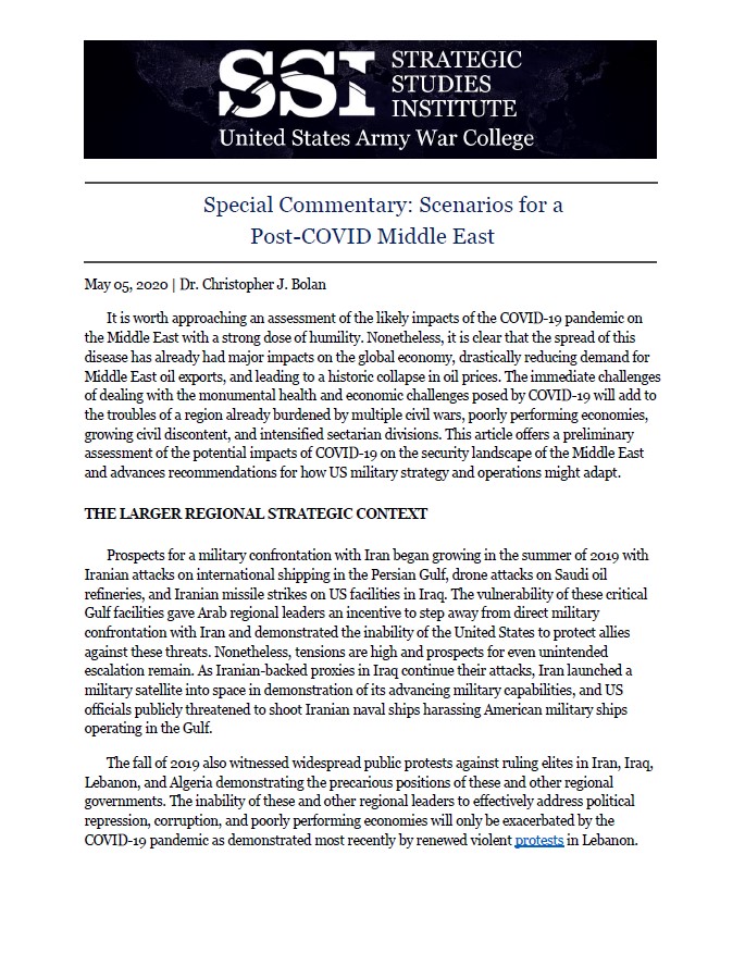  Scenarios for a Post-COVID Middle East