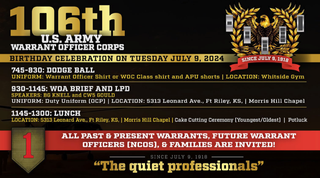  106th US Army Warrant Officer Corps Birthday Celebration