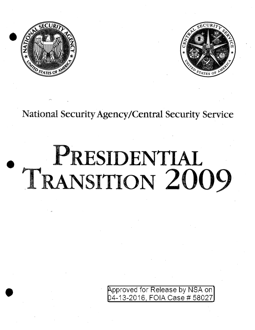  NSA_ PRESIDENTIAL TRANSITION 2009.PDF