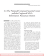 Cryptologic Quarterly, 2023-01 Article "National Computer Security Center and the Origins of NSA's Information Assurance Mission."