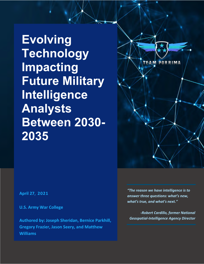  Evolving Technology Impacting Future Military Intelligence Analysts Between 2030-2035