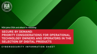 Cybersecurity Information Sheet (CSI): Secure by Demand: Priority Considerations for Operational Technology Owners and Operators when Selecting Digital Products