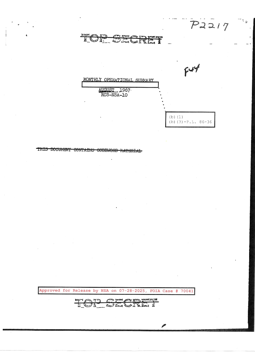  MONTHLY OPERATIONAL SUMMARY AUGUST 1967.PDF