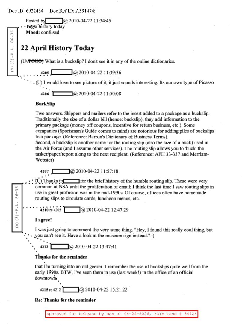  NSA HISTORY ROCKS-22 APRIL HISTORY TODAY