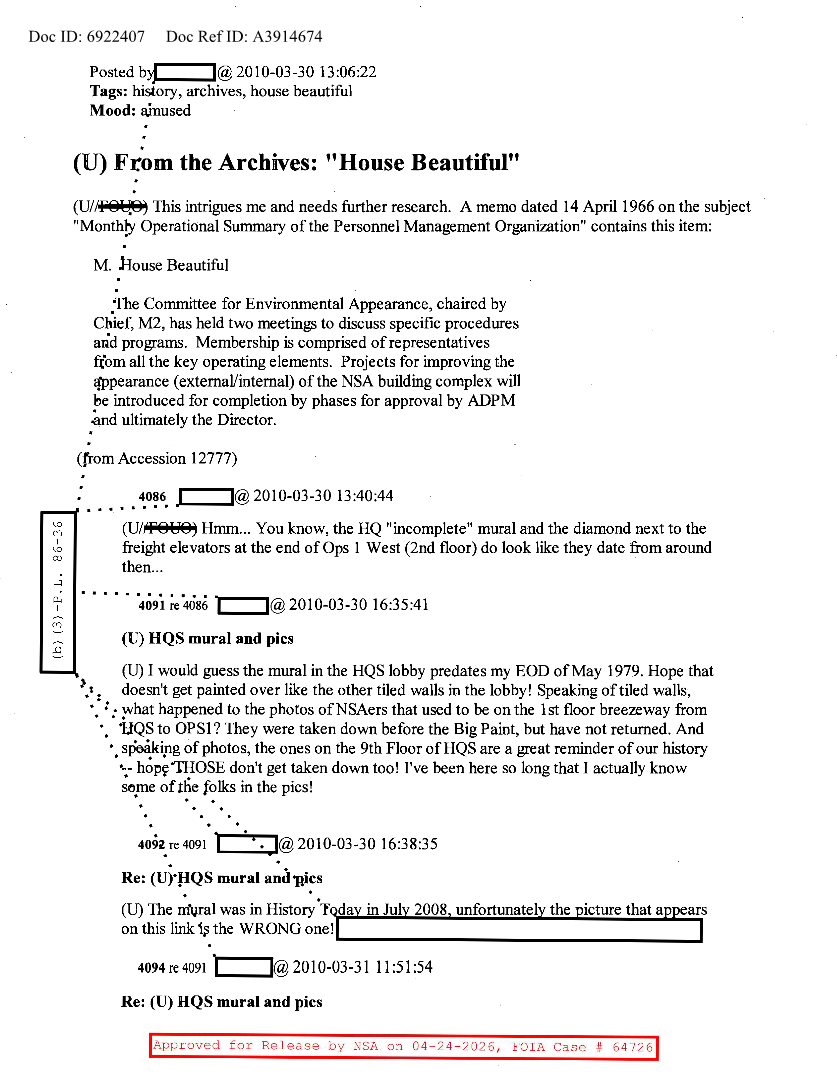  NSA HISTORY ROCKS-FROM THE ARCHIVES-'HOUSE BEAUTIFUL'