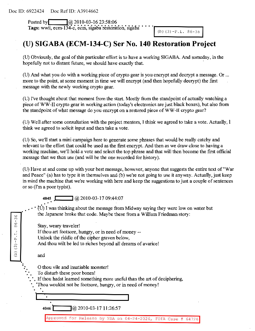  NSA HISTORY ROCKS-SIGABA-ECM-134-C-SER NO.140 RESTORATION PROJECT V4