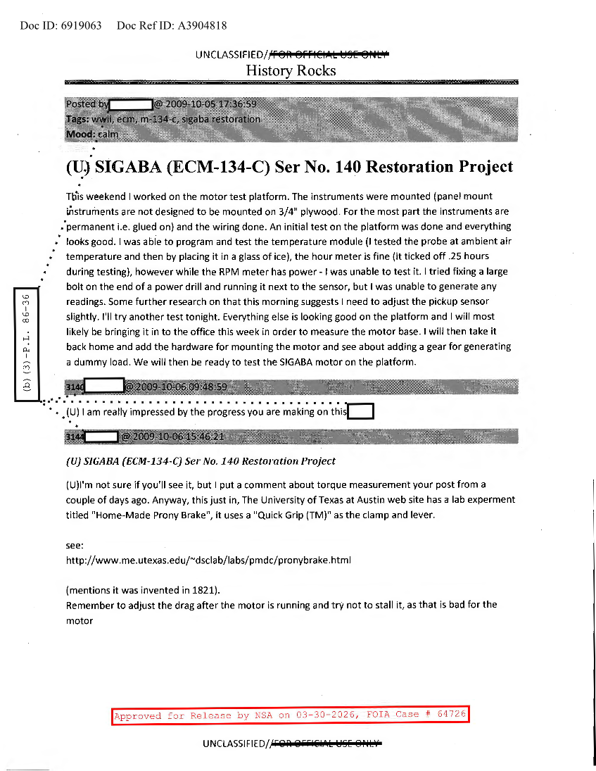  NSA HISTORY ROCKS-SIGABA-ECM-134-C-SER NO.140 RESTORATION PROJECT V9