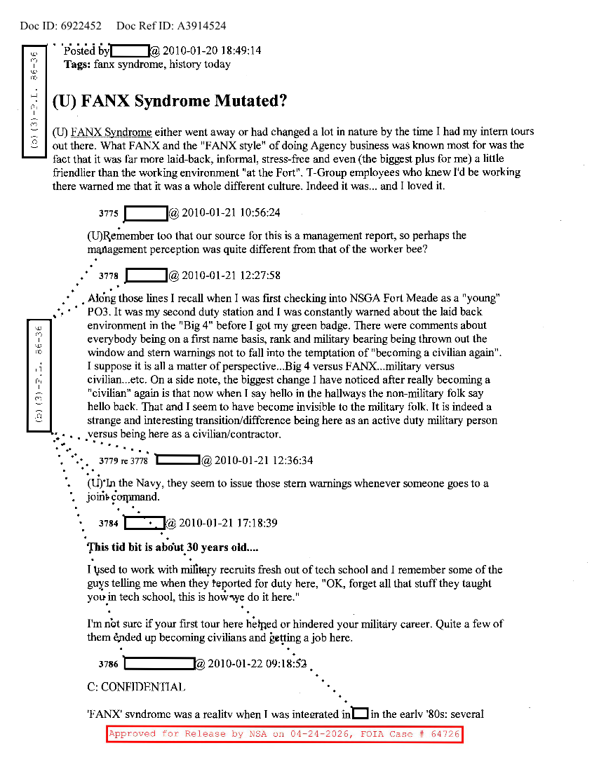  NSA HISTORY ROCKS-FANX SYNDROME MUTATED