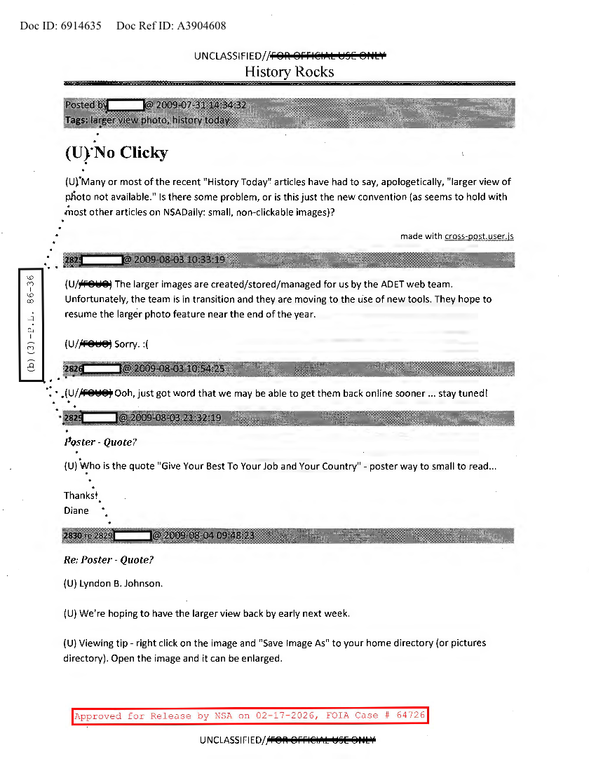  NSA HISTORY ROCKS-NO CLICKY