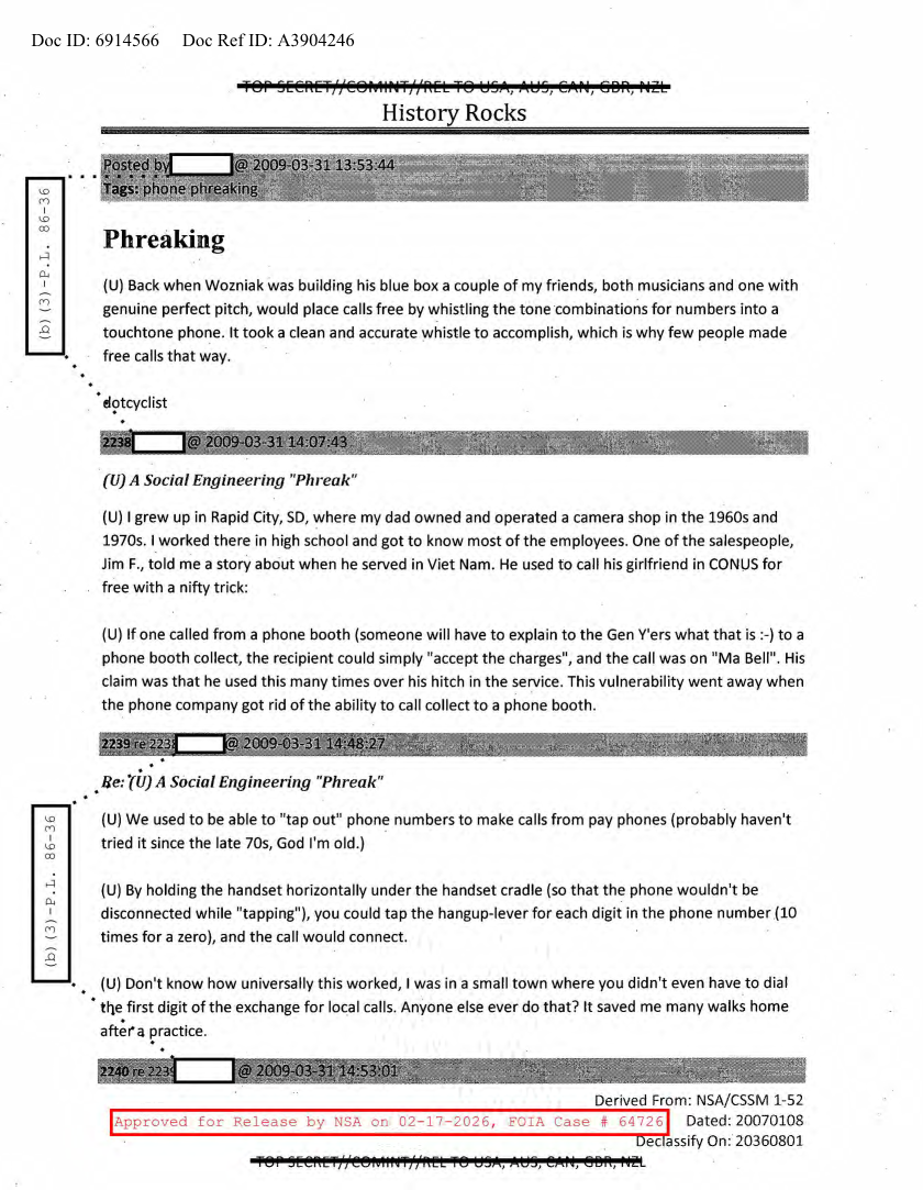  NSA HISTORY ROCKS-PHREAKING