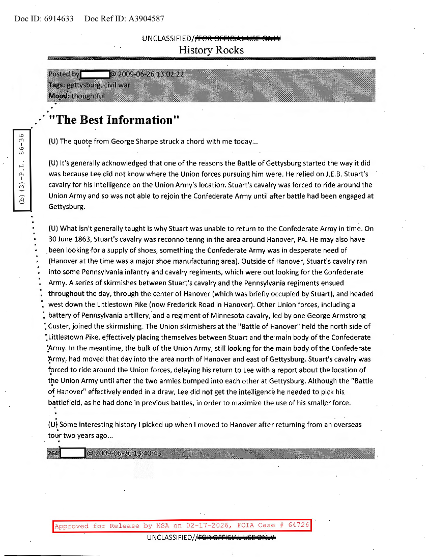  NSA HISTORY ROCKS-THE BEST INFORMATION