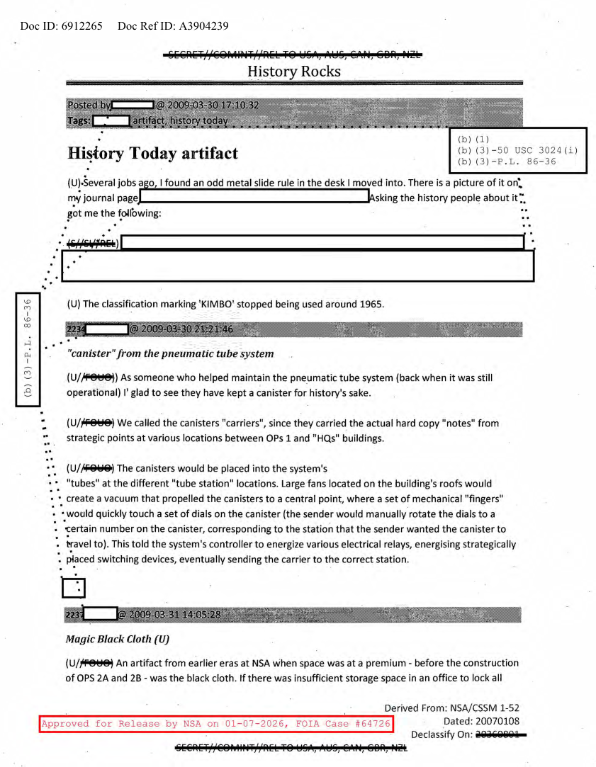  NSA HISTORY ROCKS-HISTORY TODAY ARTIFACT