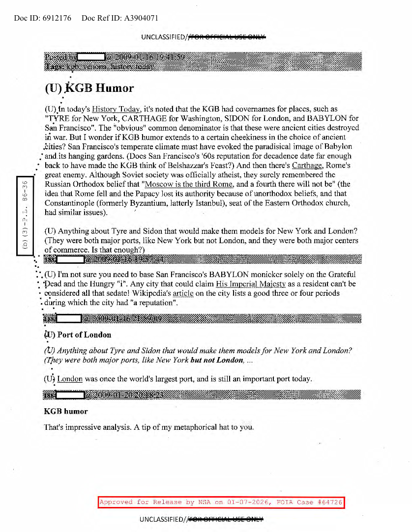  NSA HISTORY ROCKS-KGB HUMOR