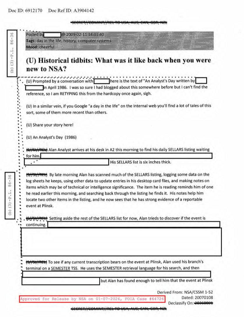  NSA HISTORY ROCKS-HISTORICAL TIDBITS-WHAT WAS IT LIKE BACK WHEN YOU WERE NEW TO NSA