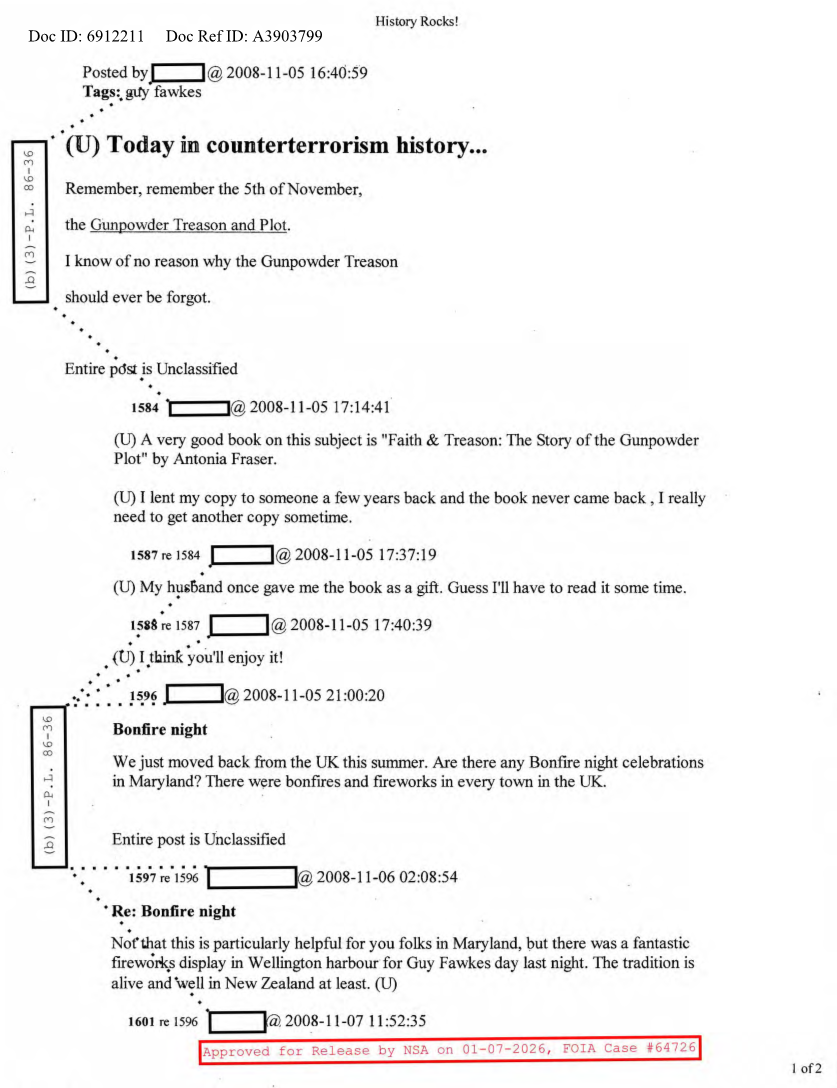  NSA HISTORY ROCKS-TODAY IN COUNTERTERRORISM HISTORY
