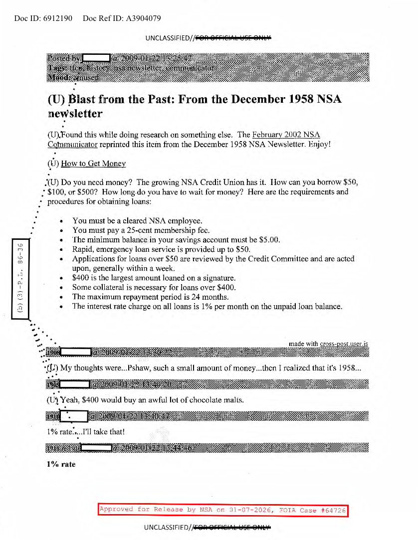  NSA HISTORY ROCKS-BLAST FORM THE PAST-FROM THE DECMEBER 1958 NSA NEWSLETTER