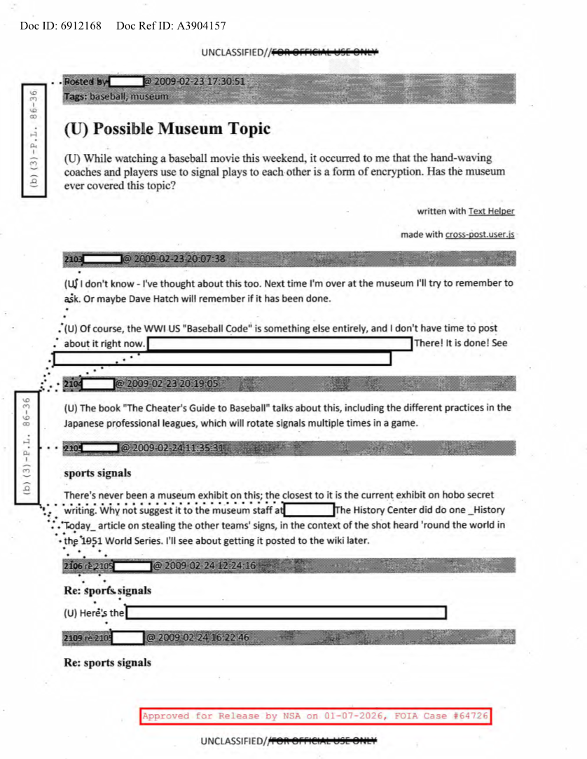  NSA HISTORY ROCKS-POSSIBLE MUSEUM TOPIC