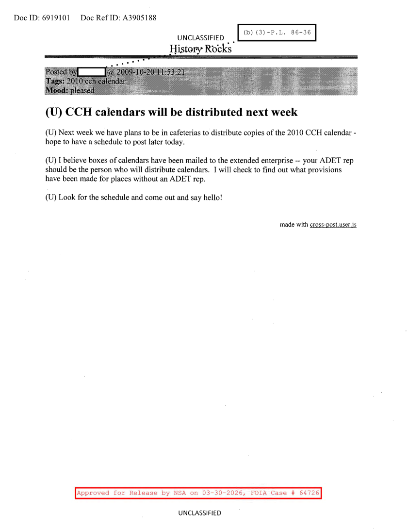  NSA  HISTORY ROCKS  CCH CALENDARS WILL BE DISTRIBUTED NEXT WEEK.PDF