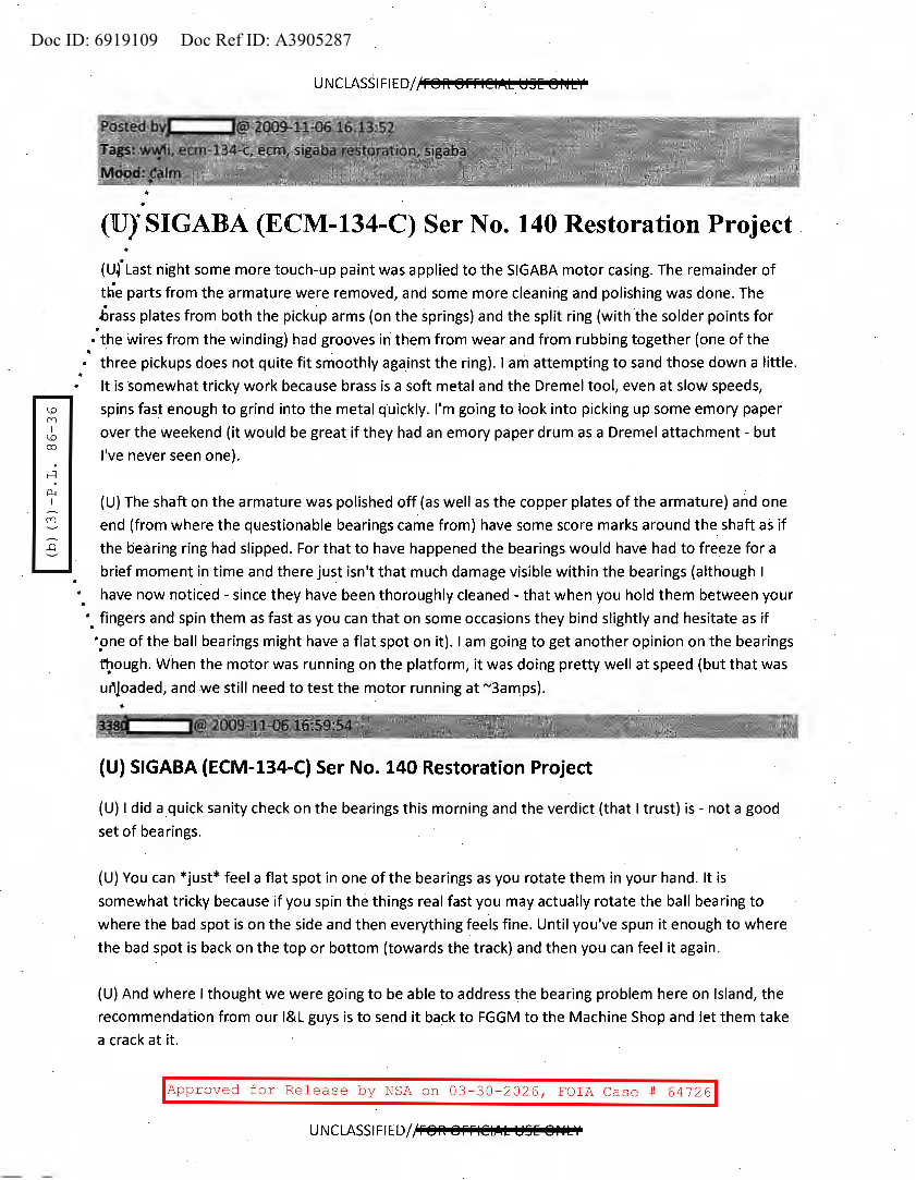  NSA  HISTORY ROCKS  SIGABA (ECM-134-C) SER NO. 140 RESTORATION PROJECT_SMITHSONIAN STANDARDS.PDF