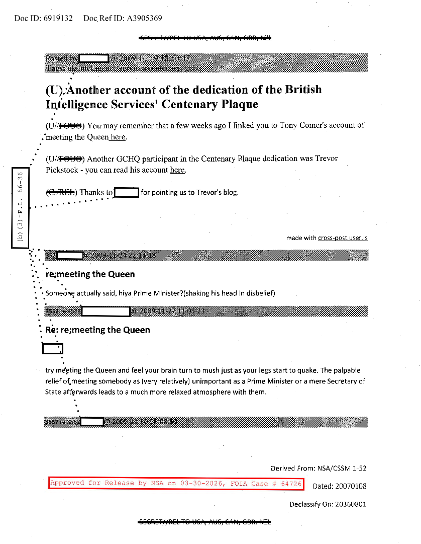  NSA  HISTORY ROCKS  ANOTHER ACCOUNT OF THE DEDICATION OF THE BRITISH INTELLIGENCE SERVICES' CENTENARY PLAQUE.PDF