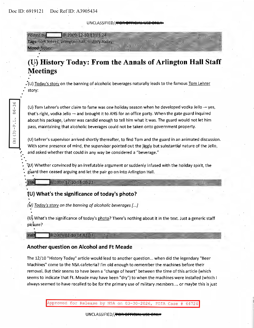  NSA  HISTORY ROCKS  HISTORY TODAY  FROM THE ANNALS OF ARLINGTON HALL STAFF MEETINGS.PDF