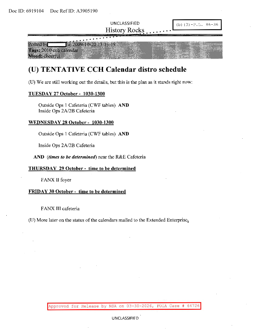  NSA  HISTORY ROCKS  TENTATIVE CCH CALENDAR DISTRO SCHEDULE.PDF