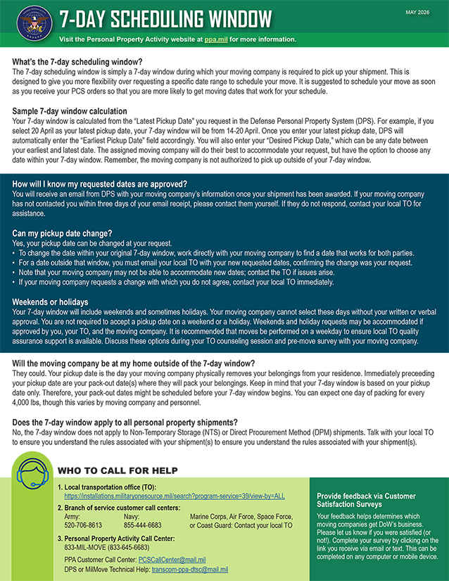  7-Day Scheduling Window