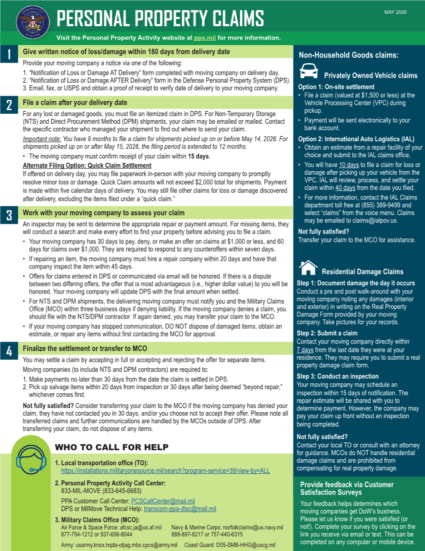 Personal Property Claims