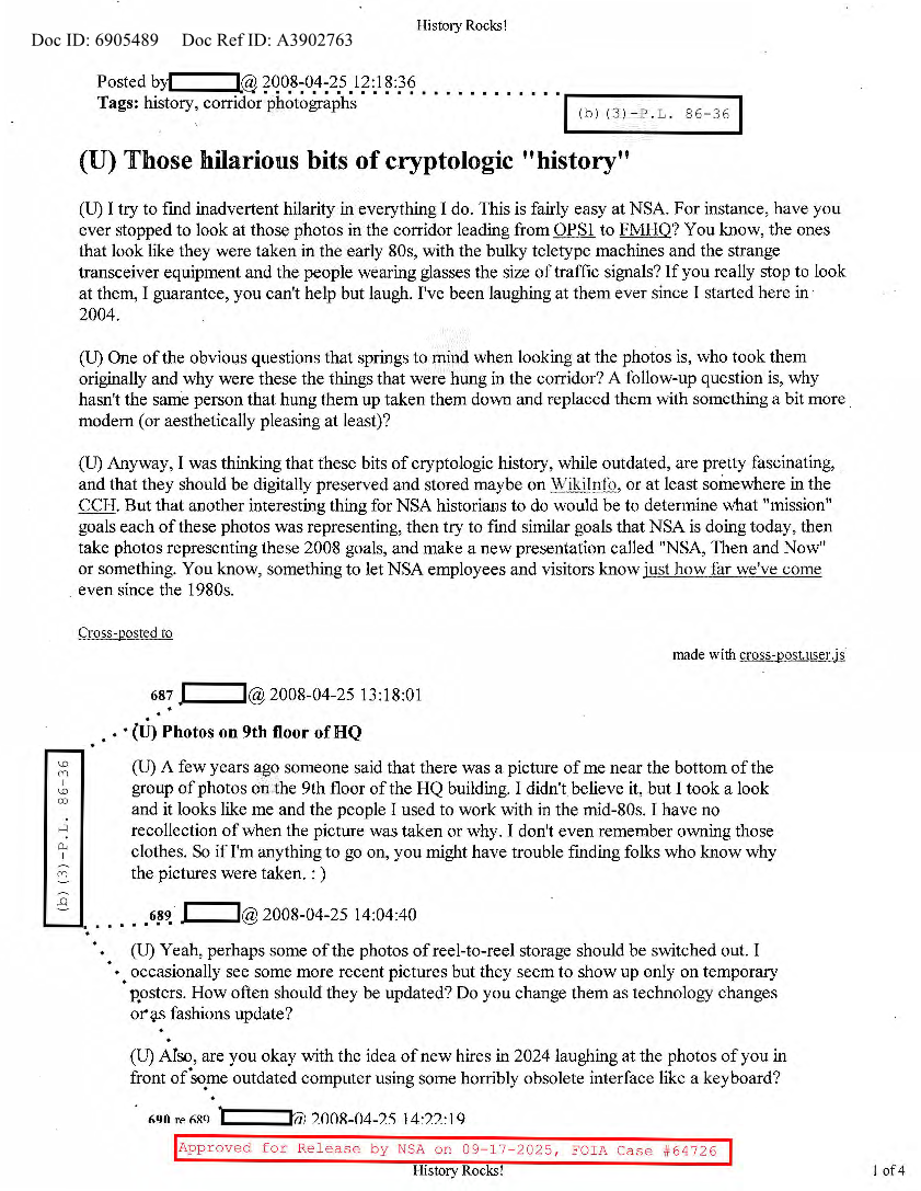  NSA HISTORY ROCKS-THOSE HILARIOUS BITS OF CRYPTOLOGIC 'HISTORY'