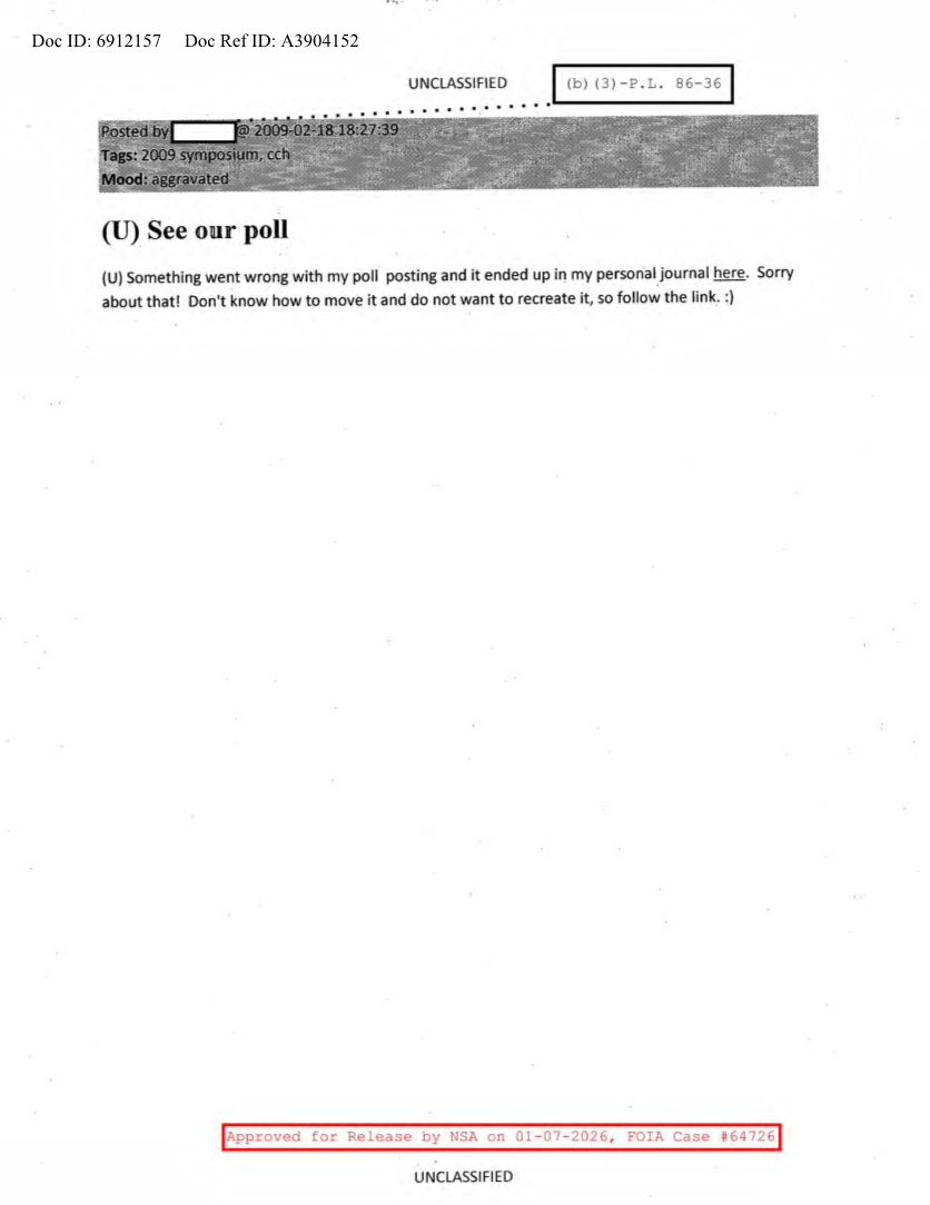  NSA HISTORY ROCKS-SEE OUR POLL