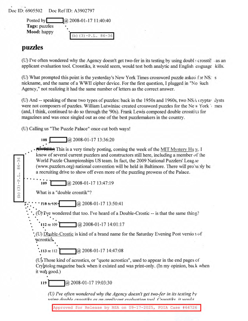  NSA HISTORY ROCKS-PUZZLES