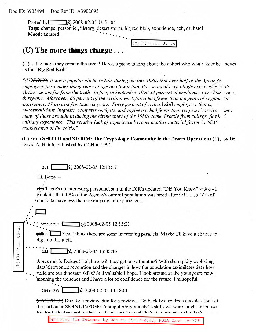  NSA HISTORY ROCKS-THE MORE THINGS CHANGE...