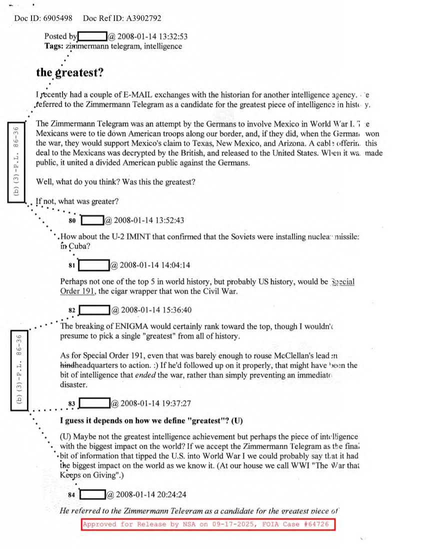  NSA HISTORY ROCKS-THE GREATEST