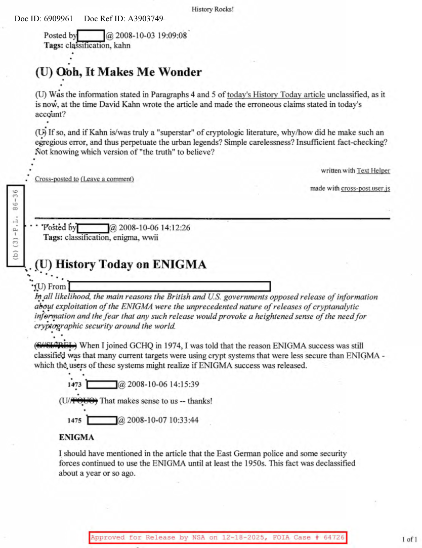  NSA HISTORY ROCKS-OOH, IT MAKES ME WONDER