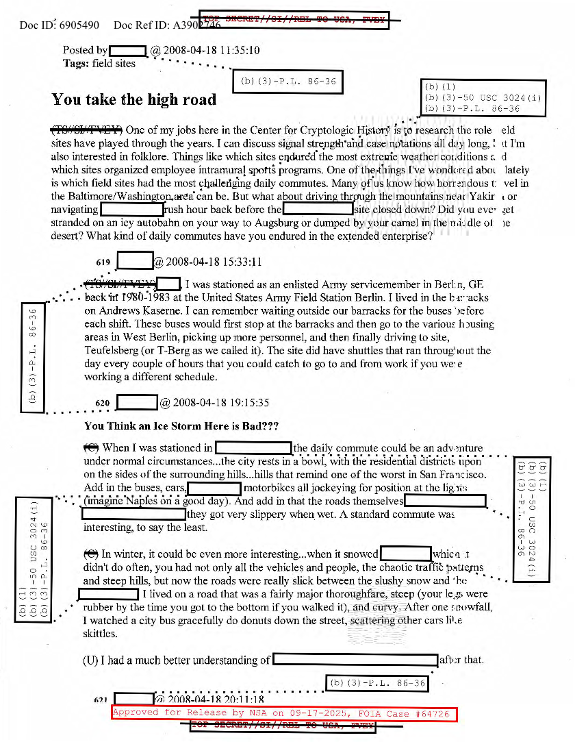  NSA HISTORY ROCKS-YOU TAKE THE HIGH ROAD