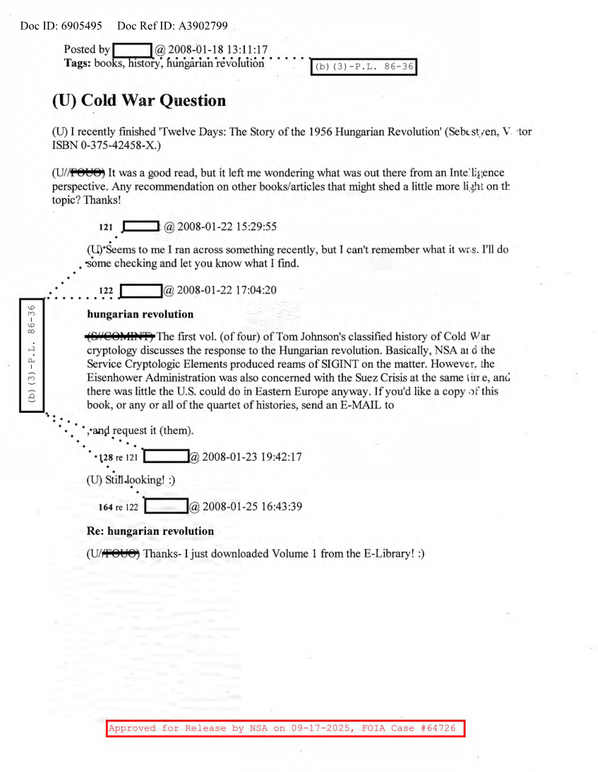  NSA HISTORY ROCKS-COLD WAR QUESTION